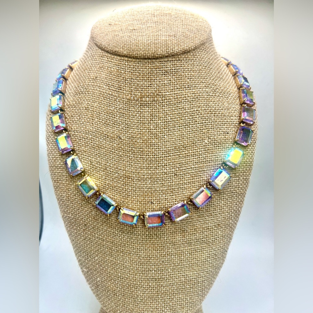 J. Crew Iridescent Multicolor Crystal Necklace